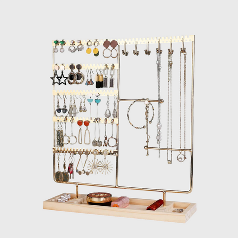 Présentoir Bijoux Multifonction Bois Métal Détachable