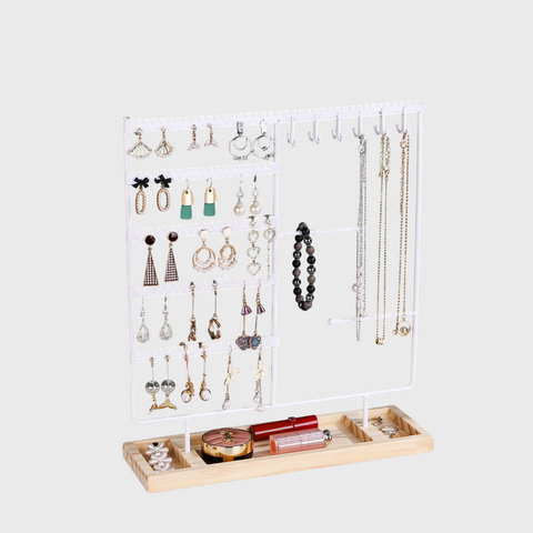 Présentoir Bijoux Multifonction Bois Métal Détachable