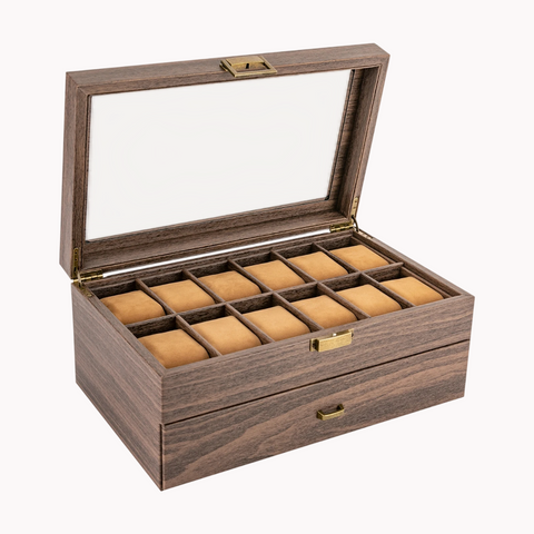 Coffret Bois Double Étage 24 Montres