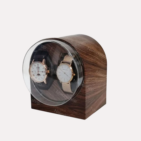 Remontoir Double Montres Ultra-Compact Effet Bois