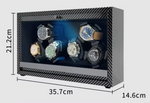 Charger l'image dans la galerie, Remontoir 6 Montres Automatique Fibre de Carbone – Moteur Silencieux &amp; LED
